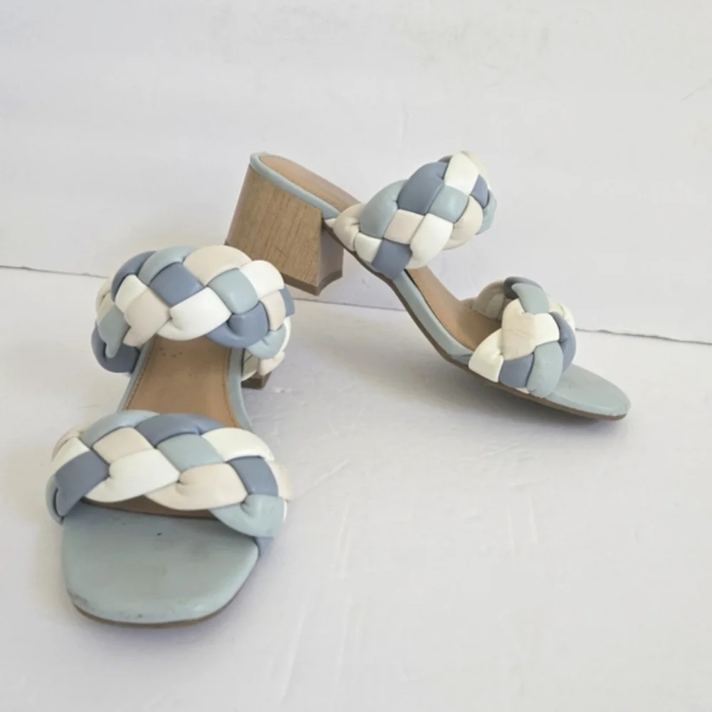 DV Dolce Vita Polly Faux Leather Slide Heeled Sandals Size 6.5